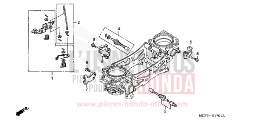 THROTTLE BODY (COMPONENT PARTS) (VTR1000SPY/1) VTR1000SP1 de 2001